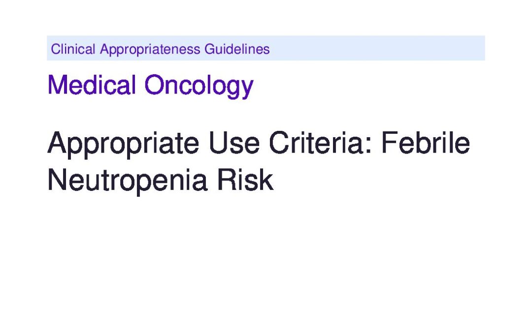 PDF Febrile Neutropenia Risk 20240201 Carelon Clinical Guidelines